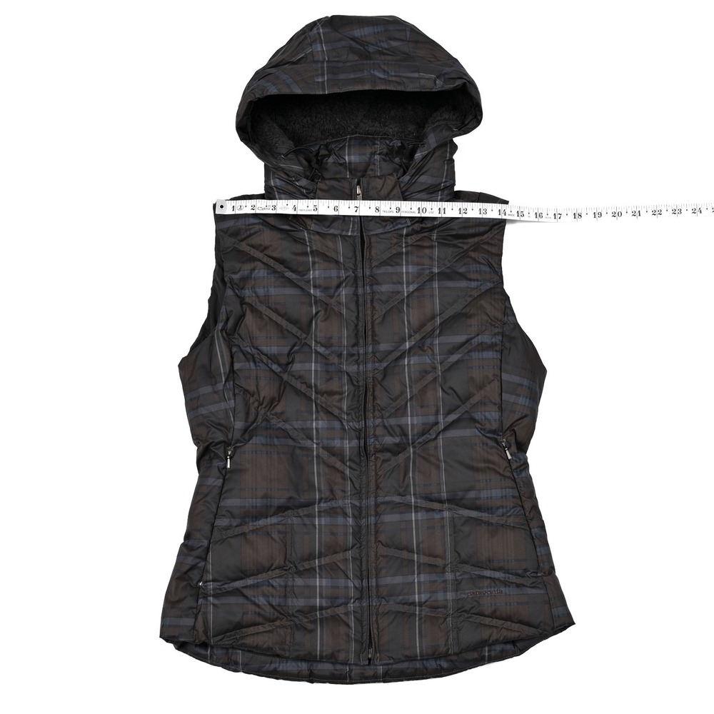 Patagonia Down With It Full Zip Vest Women's Small Plaid Hooded 600 Fill #28395 - Picture 4 of 13